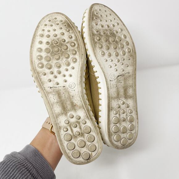 Dav Womens Size 6 Cream White Suede Slip On Sneakers Comfort Round Toe Leather - Picture 9 of 10